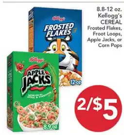 Pete's Fresh Market Frosted Flakes, Froot Loops, Apple Jacks, or Corn Pops offer