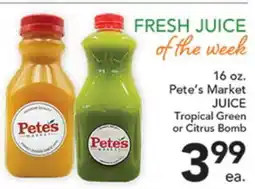 Pete's Fresh Market 16 oz. Pete's Market JUICE offer