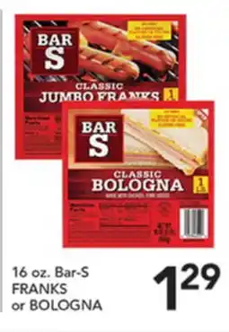 Pete's Fresh Market 16 oz. Bar-S FRANKS or BOLOGNA offer