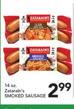 Pete's Fresh Market 14 oz. Zatarain's SMOKED SAUSAGE offer