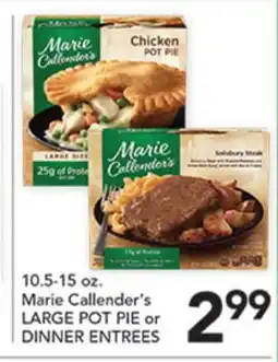 Pete's Fresh Market Marie Callender's LARGE POT PIE or DINNER ENTREES offer