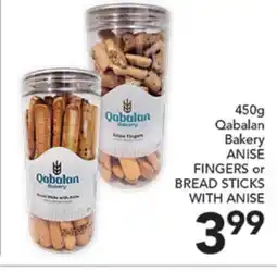 Pete's Fresh Market 450g Qabalan Bakery ANISE FINGERS or BREAD STICKS WITH ANISE offer