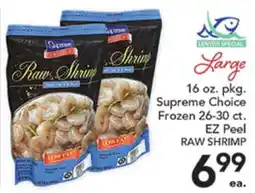 Pete's Fresh Market 16 oz. pkg. Supreme Choice Frozen 26-30 ct. EZ Peel RAW SHRIMP offer