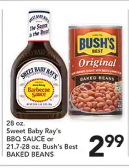 Pete's Fresh Market 28 oz. Sweet Baby Ray's BBQ SAUCE or 21.7-28 oz. Bush's Best BAKED BEANS offer