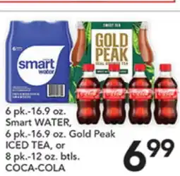 Pete's Fresh Market 6 pk.-16.9 oz. Smart WATER, 6 pk.-16.9 oz. Gold Peak ICED TEA, or 8 pk.-12 oz. btls. COCA-COLA offer