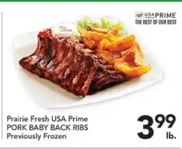 Pete's Fresh Market Prairie Fresh USA Prime PORK BABY BACK RIBS offer