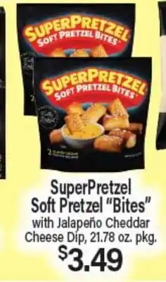 Angelo Caputo's Fresh Market SuperPretzel Soft Pretzel Bites with Jalapeño Cheddar Cheese Dip offer