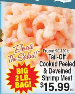 Angelo Caputo's Fresh Market Frozen 90-120 ct. Tail-Off Cooked Peeled & Deveined Shrimp Meat offer