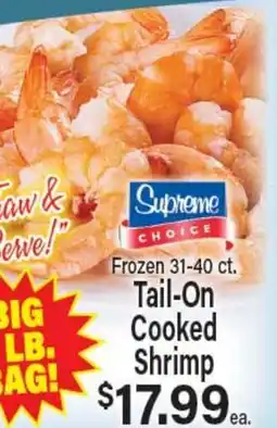 Angelo Caputo's Fresh Market Frozen 31-40 ct. Tail-On Cooked Shrimp offer