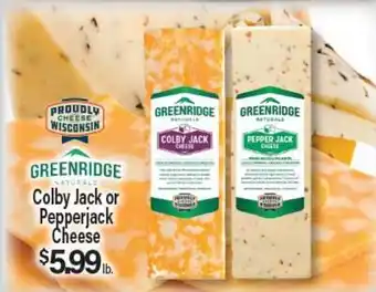 Angelo Caputo's Fresh Market Greenridge Naturals Colby Jack or Pepperjack Cheese offer