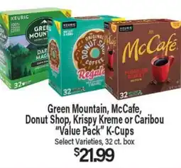 Angelo Caputo's Fresh Market Green Mountain, McCafe, Donut Shop, Krispy Kreme or Caribou Value Pack K-Cups offer