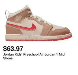 Dick's Sporting Goods Jordan Kids' Preschool Air Jordan 1 Mid Shoes offer
