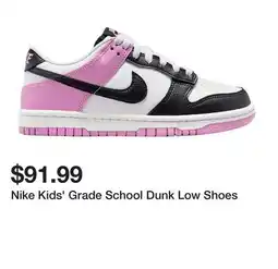 Dick's Sporting Goods Nike Kids' Grade School Dunk Low Shoes offer