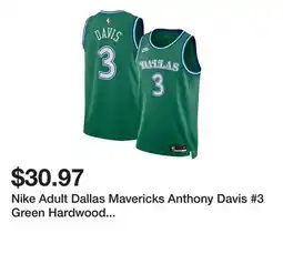 Dick's Sporting Goods Nike Adult Dallas Mavericks Anthony Davis #3 Green Hardwood Classics Swingman Jersey offer