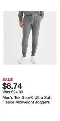 Kohl's Men's Tek Gear Ultra Soft Fleece Midweight Joggers offer