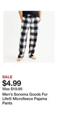 Kohl's Men's Sonoma Goods For Life Microfleece Pajama Pants offer