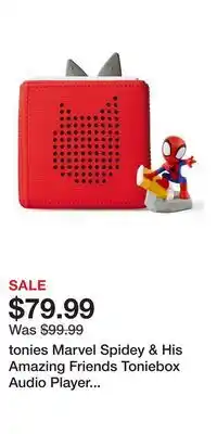Kohl's tonies Marvel Spidey & His Amazing Friends Toniebox Audio Player Starter Set offer