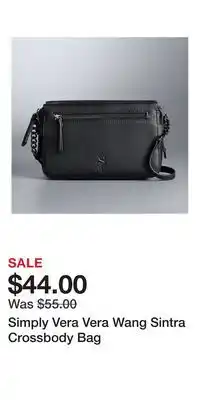 Kohl's Simply Vera Vera Wang Sintra Crossbody Bag offer