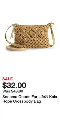 Kohl's Sonoma Goods For Life Kaia Rope Crossbody Bag offer