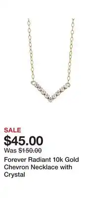 Kohl's Forever Radiant 10k Gold Chevron Necklace with Crystal offer