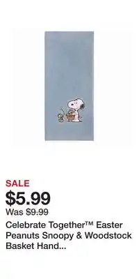 Kohl's Celebrate Together Easter Peanuts Snoopy & Woodstock Basket Hand Towel offer