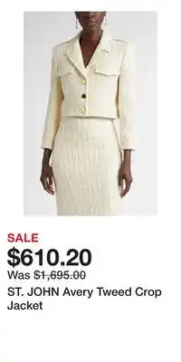Nordstrom ST. JOHN Avery Tweed Crop Jacket offer