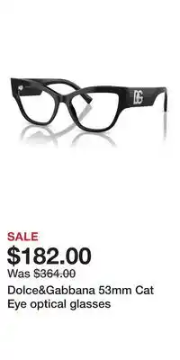 Nordstrom Dolce&Gabbana 53mm Cat Eye optical glasses offer