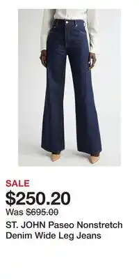 Nordstrom ST. JOHN Paseo Nonstretch Denim Wide Leg Jeans offer