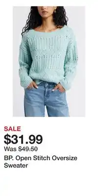 Nordstrom BP. Open Stitch Oversize Sweater offer