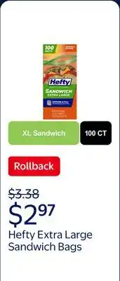 Walmart Hefty Press to Close Extra Large Sandwich Bags offer