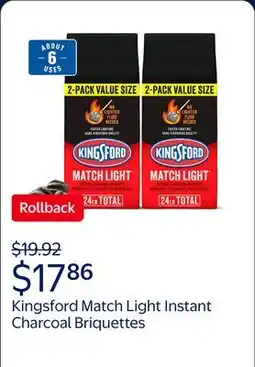 Walmart Kingsford Match Light Instant Charcoal Briquettes offer