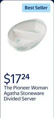 Walmart The Pioneer Woman Agatha Stoneware Divided Server, Green offer