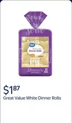 Walmart Great Value Brown and Serve White Dinner Rolls offer