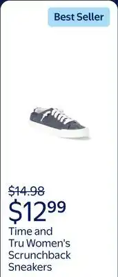 Walmart Time and Tru Women's Scrunchback Sneakers, Wide Width Available offer