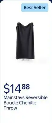 Walmart Mainstays Reversible Cozy Boucle Chenille Plush Throw, Greystone 50 x 70 offer