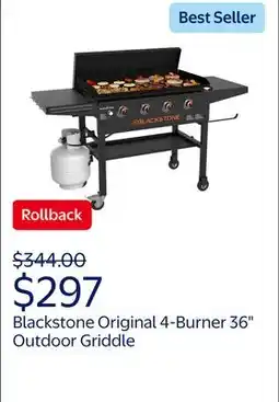 Walmart Blackstone Original 4-Burner 36 Outdoor Griddle with Hard Cover offer