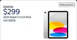 Walmart 2025 Apple 11-inch iPad A16 Wi-Fi 128GB - Silver offer