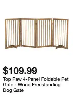 Petsmart Top Paw 4-Panel Foldable Pet Gate - Wood Freestanding Dog Gate offer