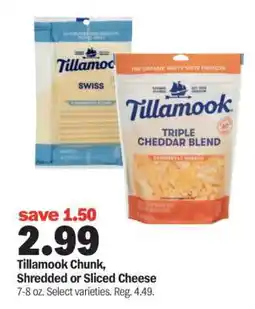 Meijer Tillamook Chunk, Shredded or Sliced Cheese offer