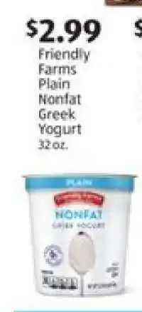 Aldi Friendly Farms Plain Nonfat Greek Yogurt offer