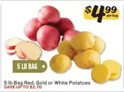 Winn Dixie 5 lb Bag Red, Gold or White Potatoes offer