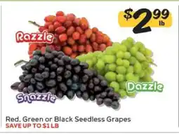 Winn Dixie Red, Green or Black Seedless Grapes offer