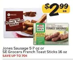Winn Dixie Jones Sausage or SE Grocers French Toast Sticks offer