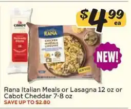 Winn Dixie Rana Italian Meals or Lasagna 12 oz or Cabot Cheddar 7-8 oz offer
