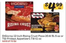 Winn Dixie DiGiorno 12 Inch Rising Crust Pizza or TGI Fridays Appetizers offer