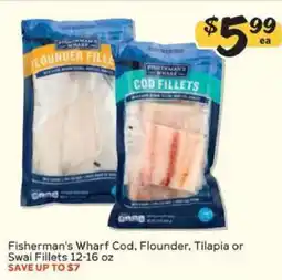 Winn Dixie Fisherman's Wharf Cod, Flounder, Tilapia or Swai Fillets offer