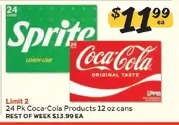 Winn Dixie 24 Pk Coca-Cola Products 12 oz cans offer