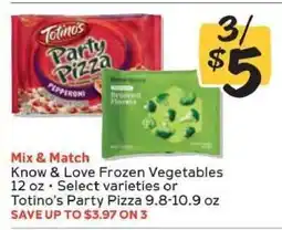 Winn Dixie Know & Love Frozen Vegetables or Totino's Party Pizza offer