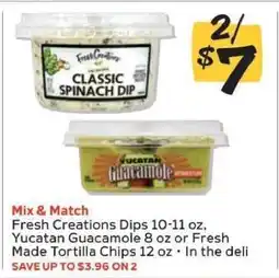 Winn Dixie Fresh Creations Dips, Yucatan Guacamole, Fresh Made Tortilla Chips offer