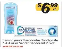 Winn Dixie Sensodyne or Parodontax Toothpaste or Secret Deodorant offer